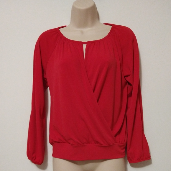 Express Peek-a-boo Blouse with Slit Sleeves - Picture 3 of 7